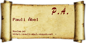 Pauli Ábel névjegykártya
